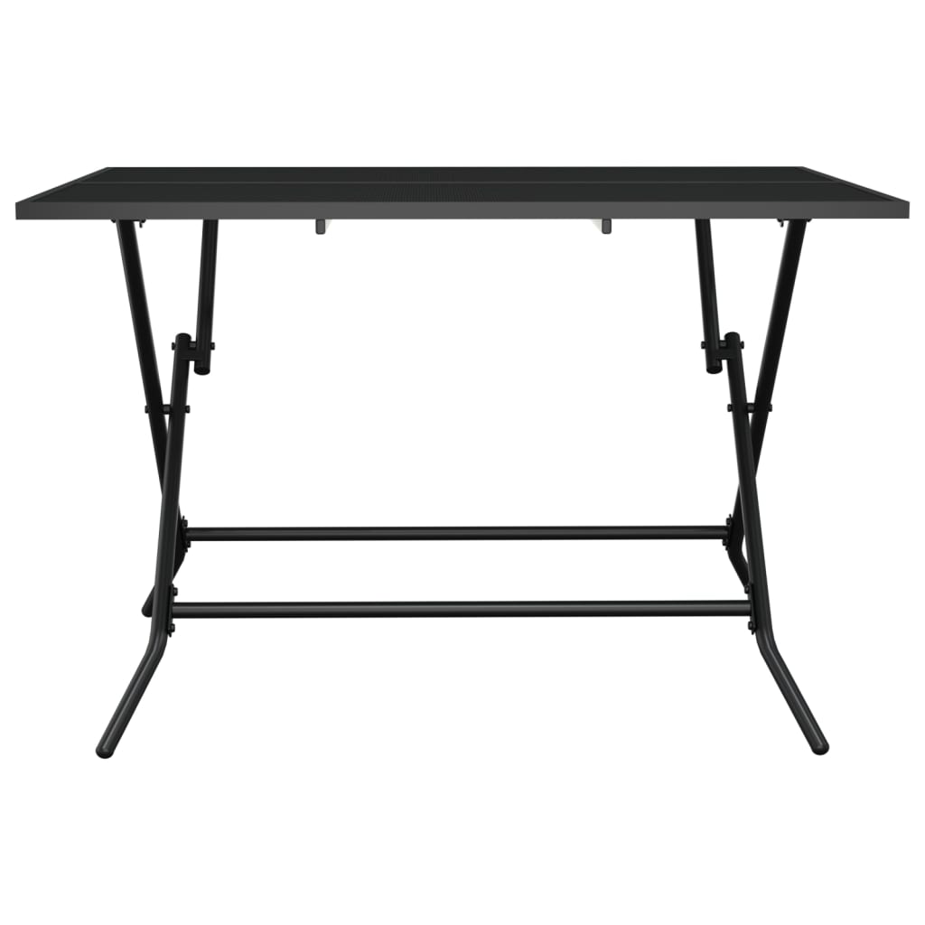foldbart havebord 110x80x72 cm stål og meshstof antracitgrå