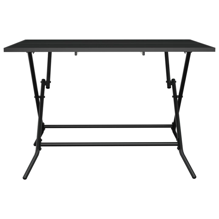 foldbart havebord 110x80x72 cm stål og meshstof antracitgrå