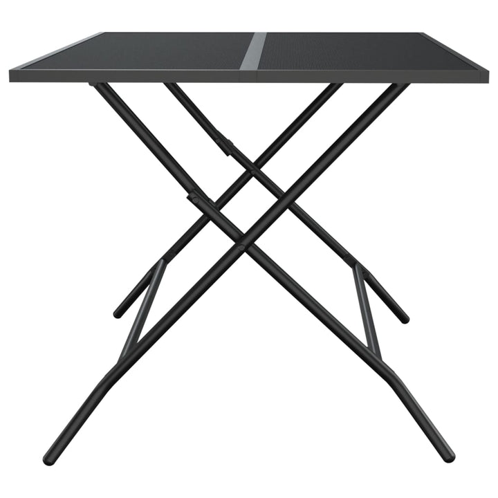 foldbart havebord 110x80x72 cm stål og meshstof antracitgrå
