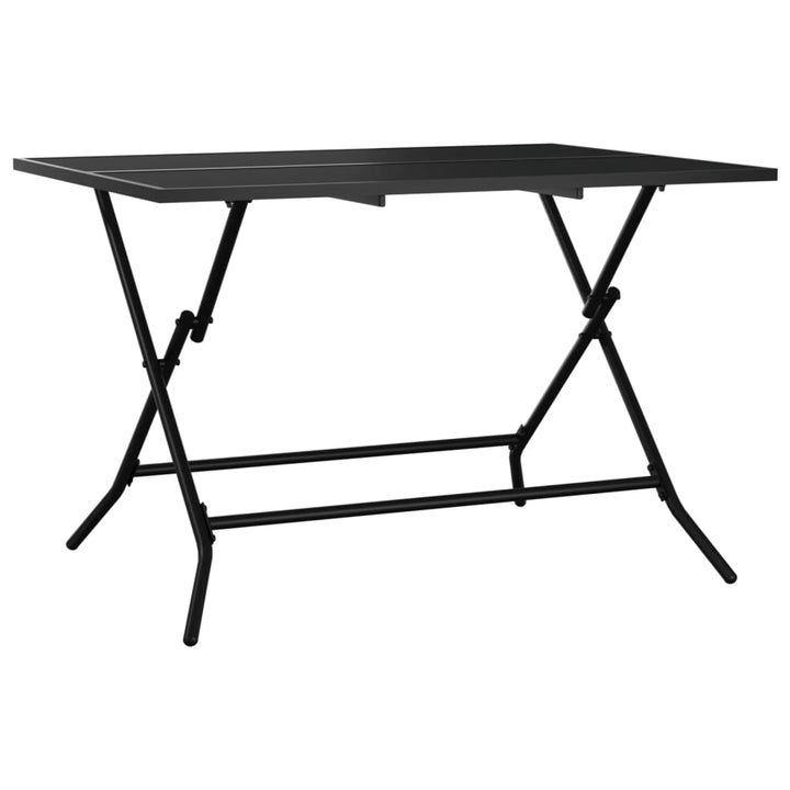 foldbart havebord 110x80x72 cm stål og meshstof antracitgrå