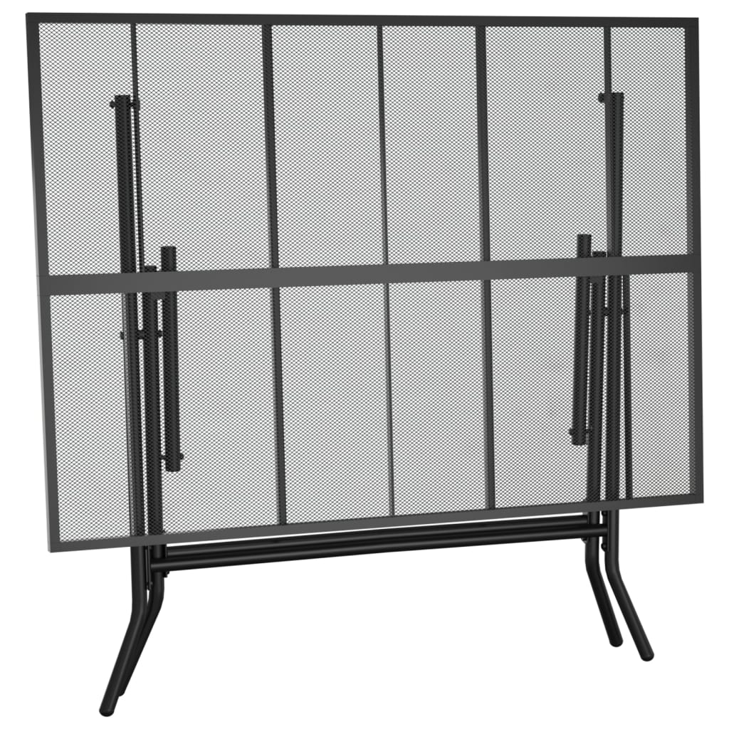 foldbart havebord 110x80x72 cm stål og meshstof antracitgrå