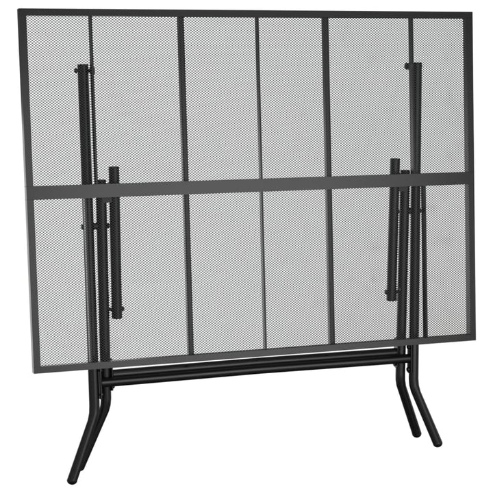 foldbart havebord 110x80x72 cm stål og meshstof antracitgrå