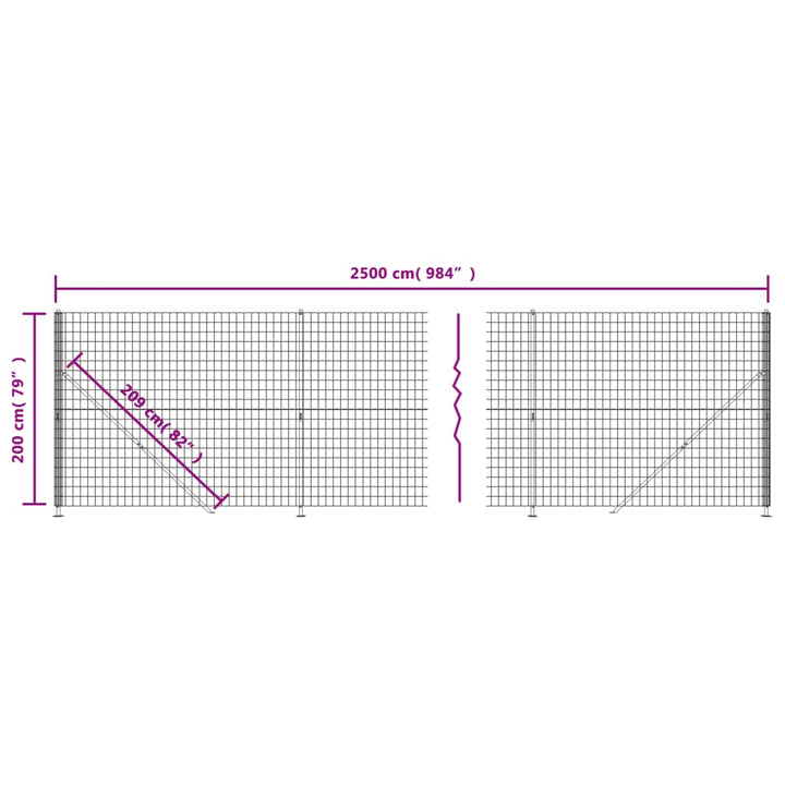 trådhegn med flange 2x25 m antracitgrå