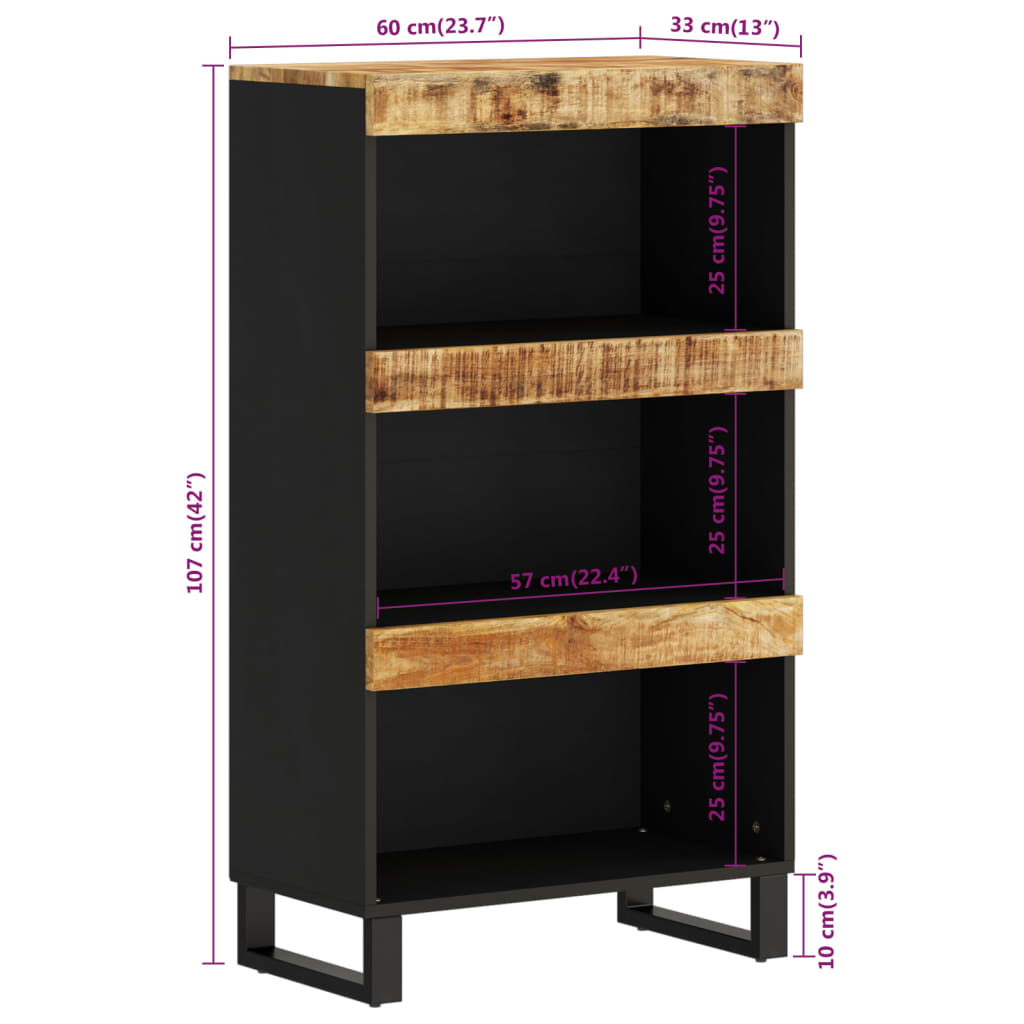 skab 60x33x107 cm massivt mangotræ