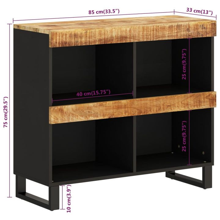 skab 85x33x75 cm massivt mangotræ