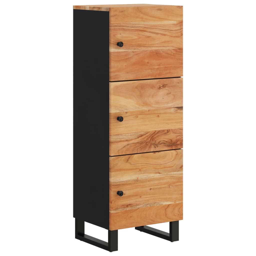 skab med 3 låger 40x33x110 cm massivt akacietræ og jern