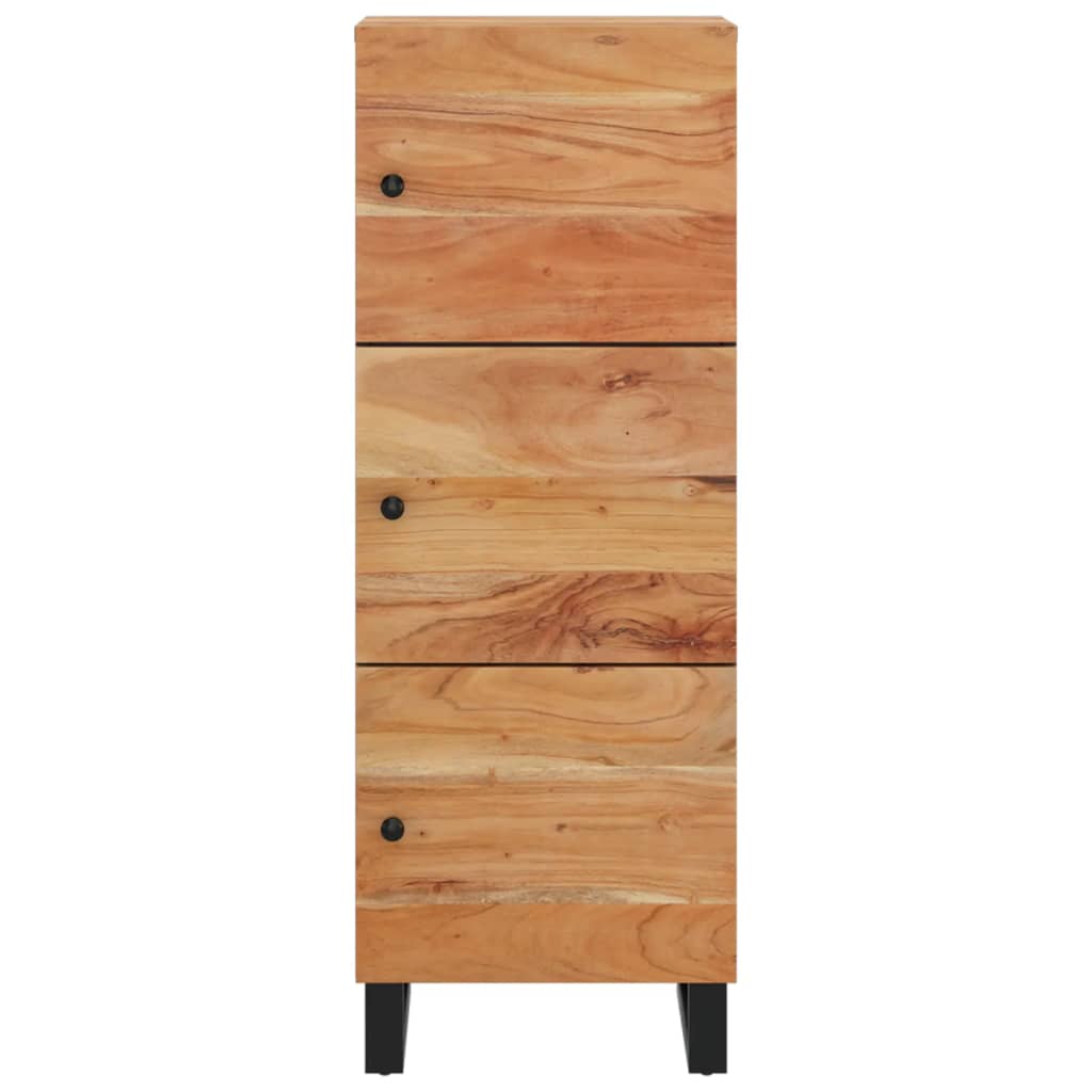 skab med 3 låger 40x33x110 cm massivt akacietræ og jern