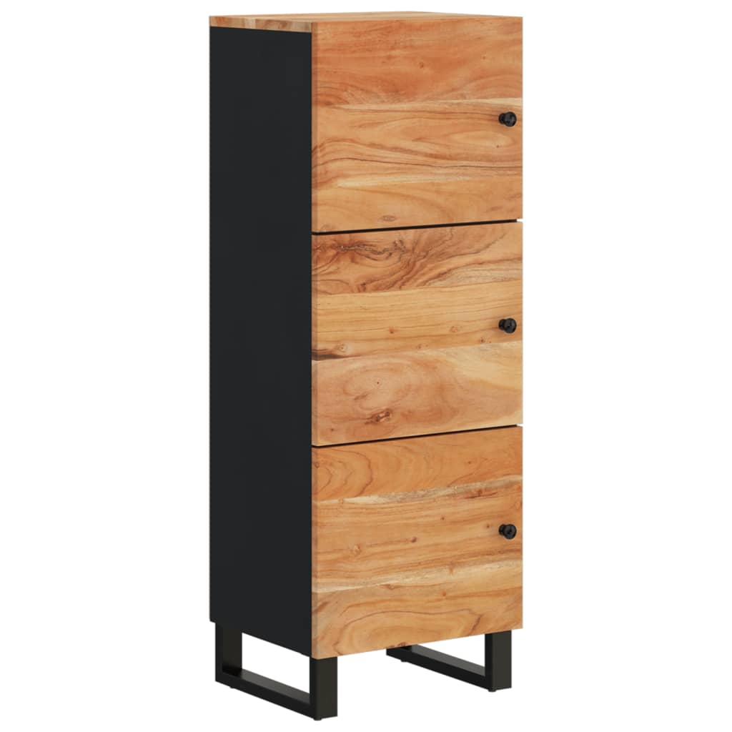 skab med 3 låger 40x33x110 cm massivt akacietræ og jern