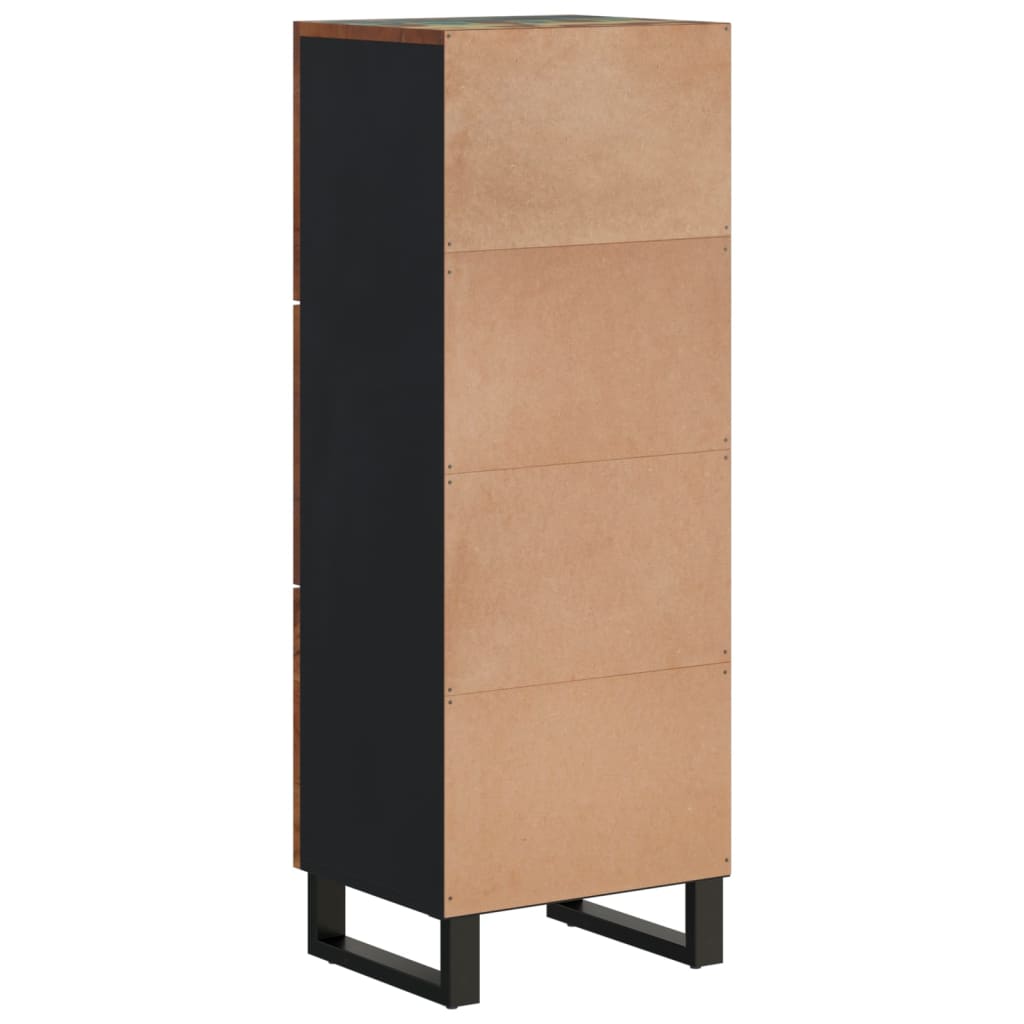 skab med 3 låger 40x33x110 cm massivt genbrugstræ og jern