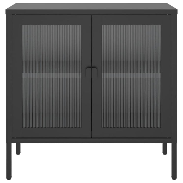 skænk 70x35x70 cm glas og stål sort
