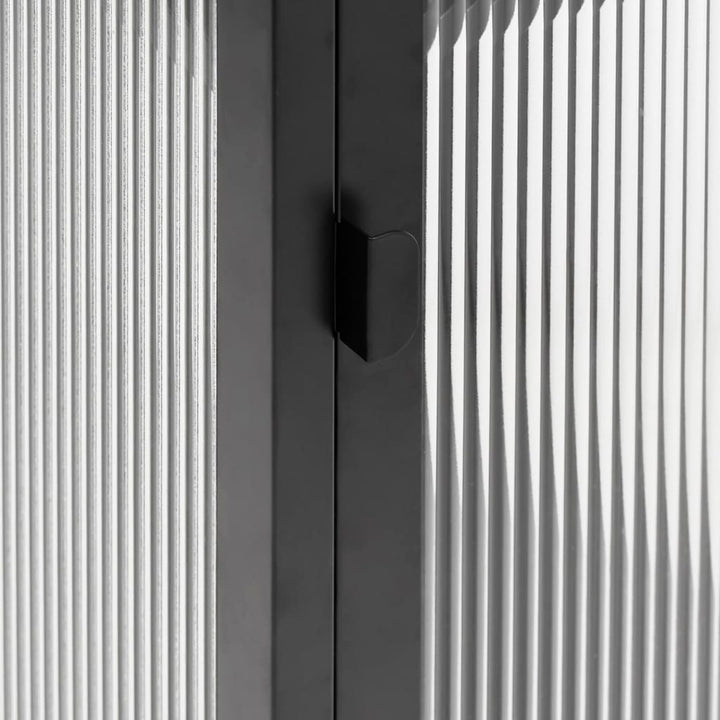 skænk 105x35x70 cm glas og stål sort