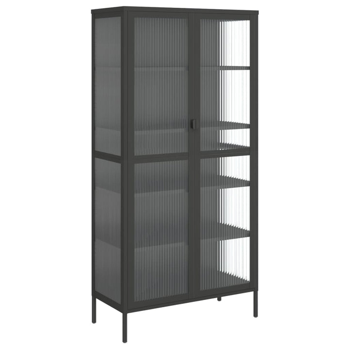 skab 85x40x180 cm glas og stål sort