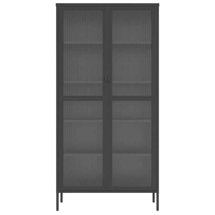 skab 85x40x180 cm glas og stål sort