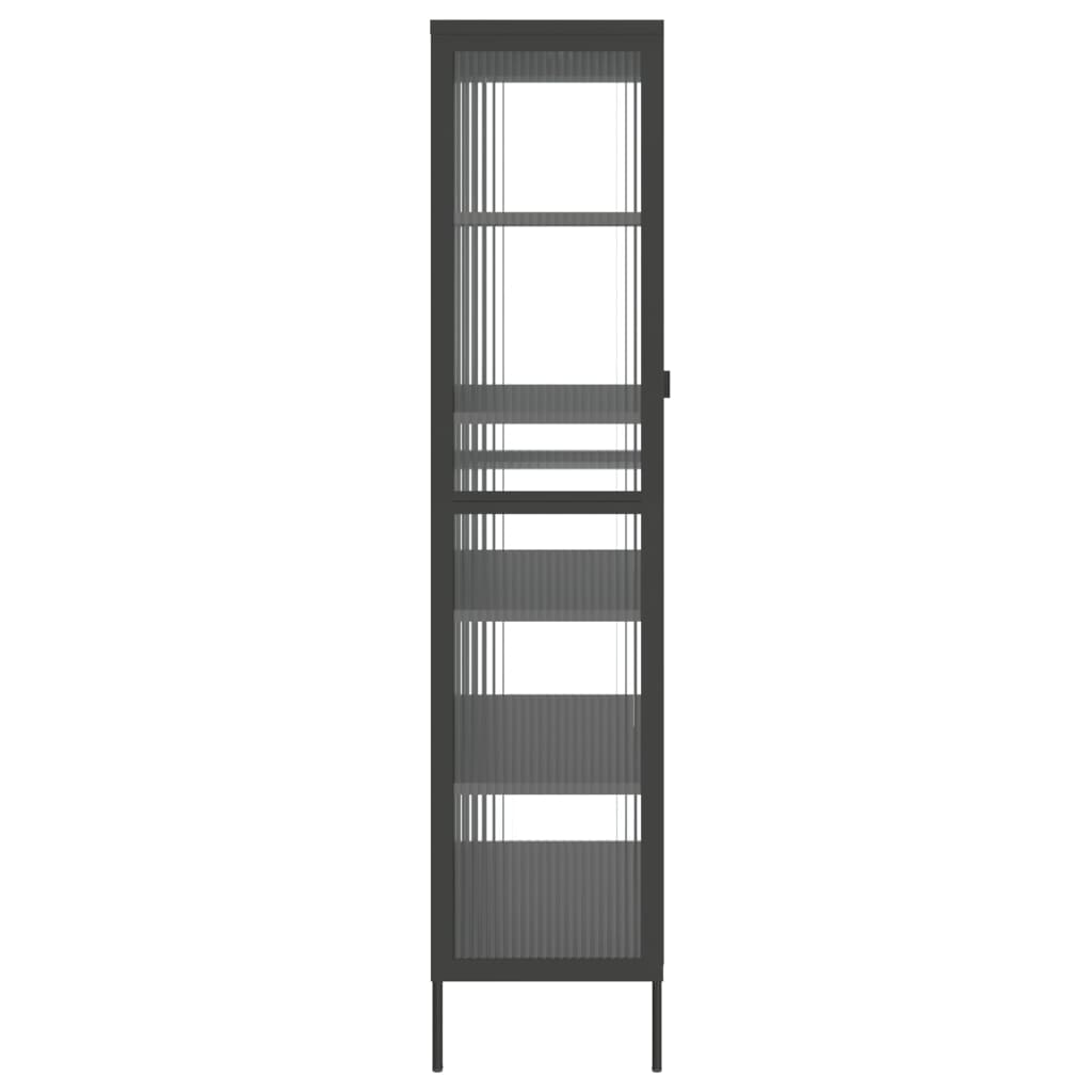 skab 85x40x180 cm glas og stål sort