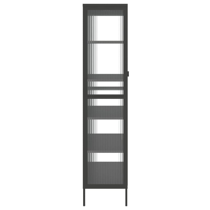 skab 85x40x180 cm glas og stål sort