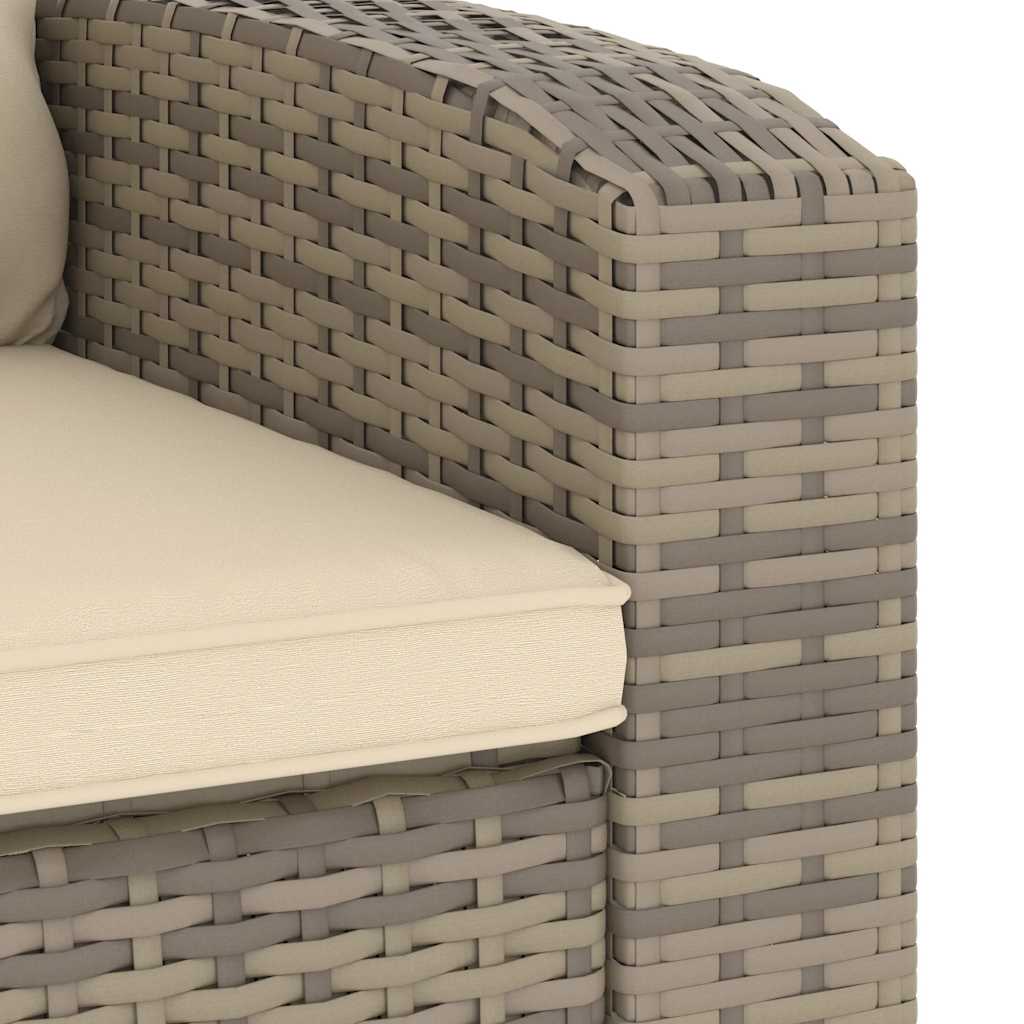 positionsstol med hynder polyrattan lysebrun