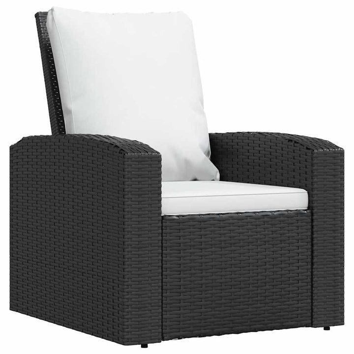 positionsstol med hynder polyrattan sort