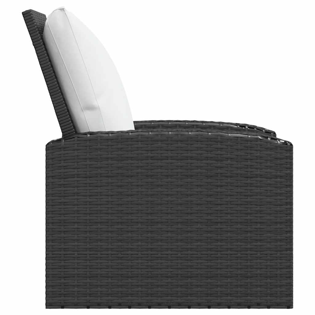 positionsstol med hynder polyrattan sort