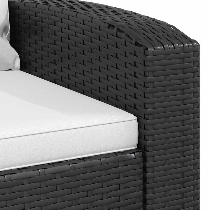 positionsstol med hynder polyrattan sort