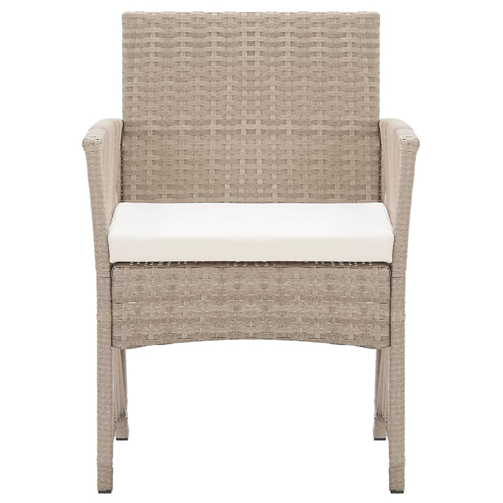 havestole med hynder 2 stk. polyrattan beige
