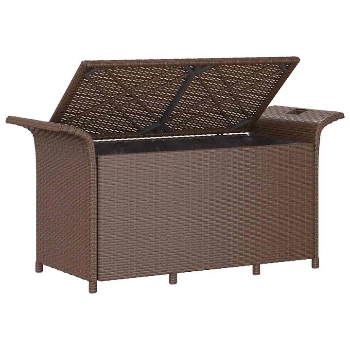 havebænk med hynde 116x46x57 cm polyrattan brun