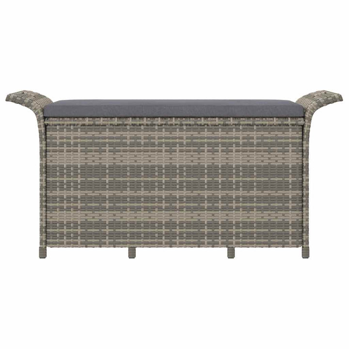 havebænk med hynde 116x46x57 cm polyrattan grå