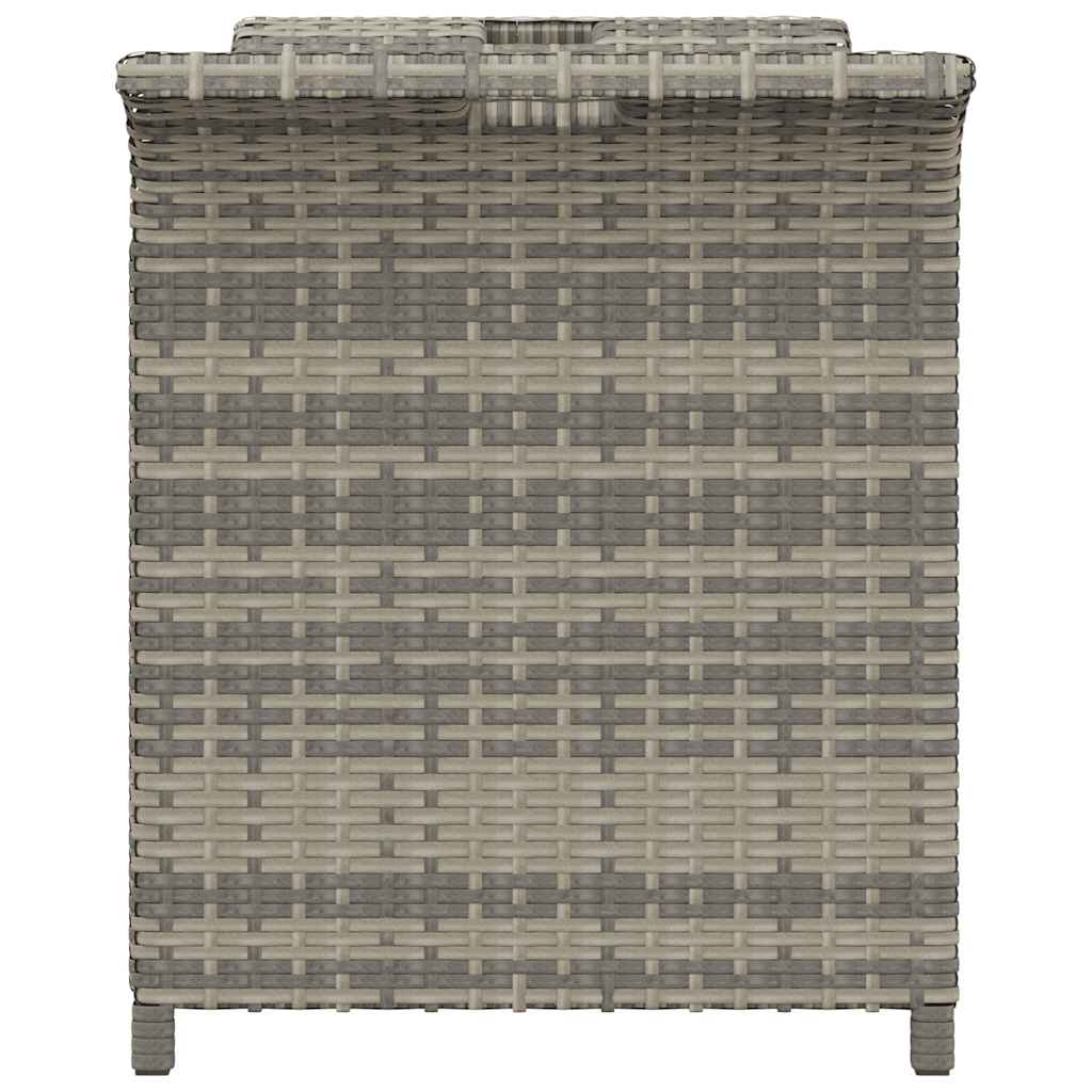 havebænk med hynde 116x46x57 cm polyrattan grå