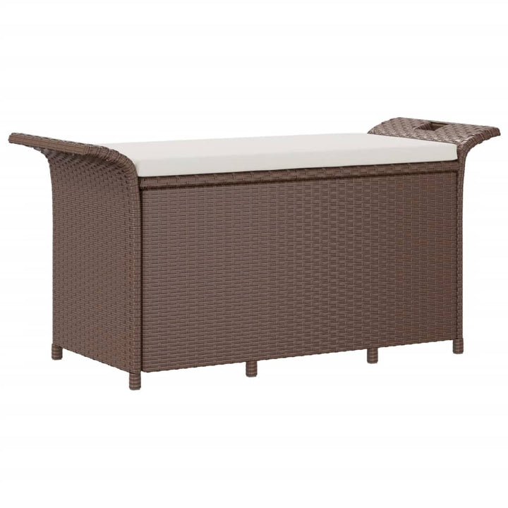 havebænk med hynde 116x46x57 cm polyrattan brun