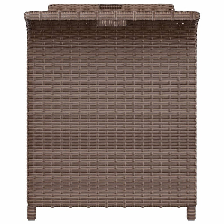 havebænk med hynde 116x46x57 cm polyrattan brun