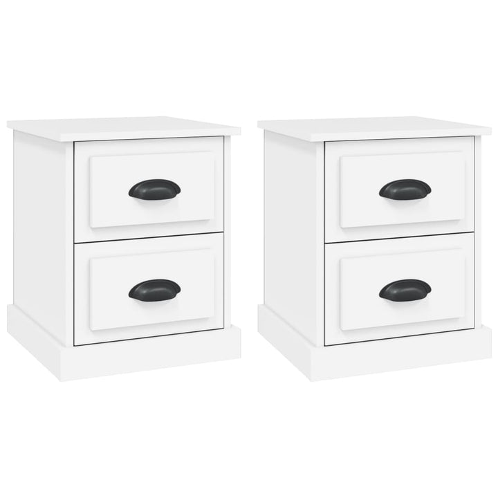 sengeborde 2 stk. 39x39x47,5 cm konstrueret træ hvid