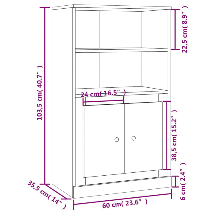 skænk 60x35,5x103,5 cm konstrueret træ sonoma-eg