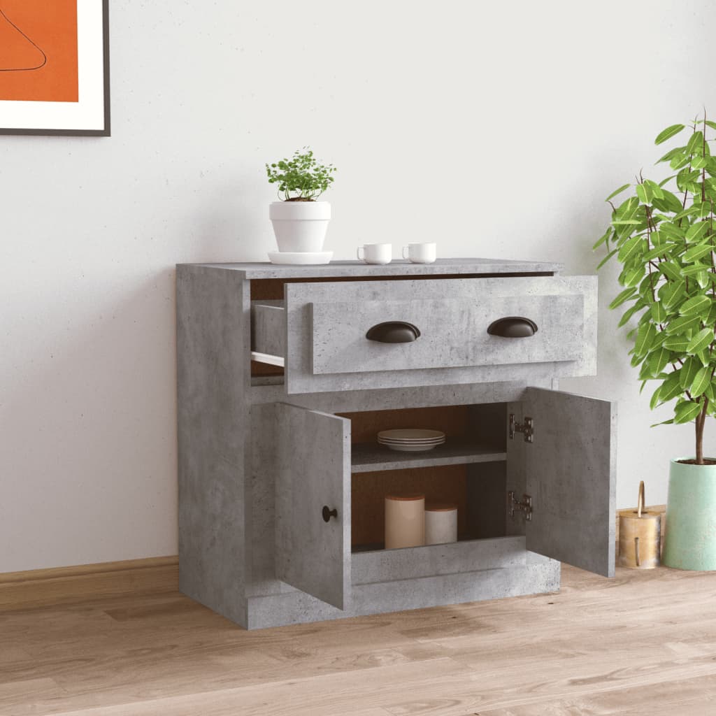 skænk 70x35,5x67,5 cm konstrueret træ betongrå