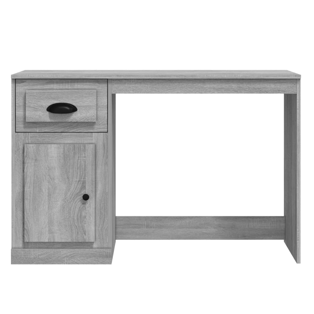 skrivebord m. skuffe 115x50x75 cm konstrueret træ grå sonoma-eg