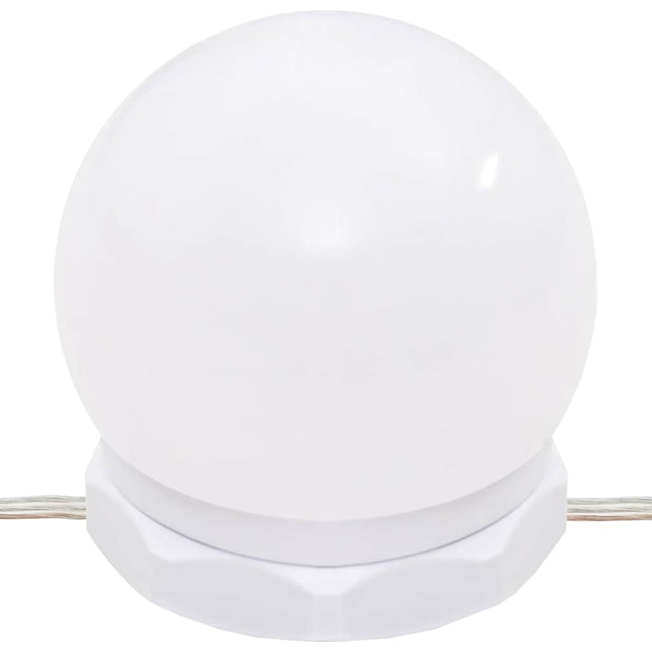 makeupbord med LED-lys 90x50x132,5 cm konstrueret træ brunt eg