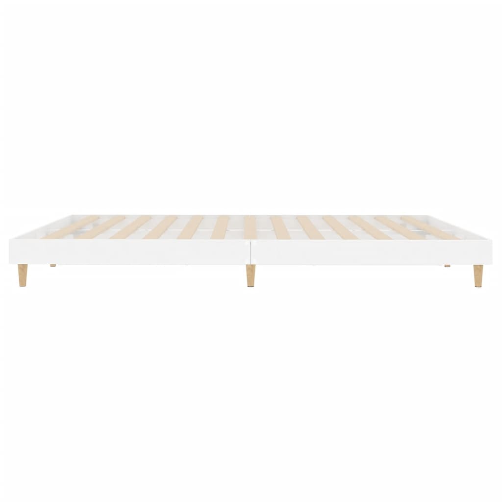 sengestel 200x200 cm konstrueret træ hvid højglans
