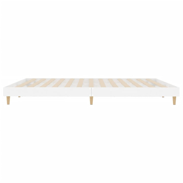 sengestel 200x200 cm konstrueret træ hvid højglans
