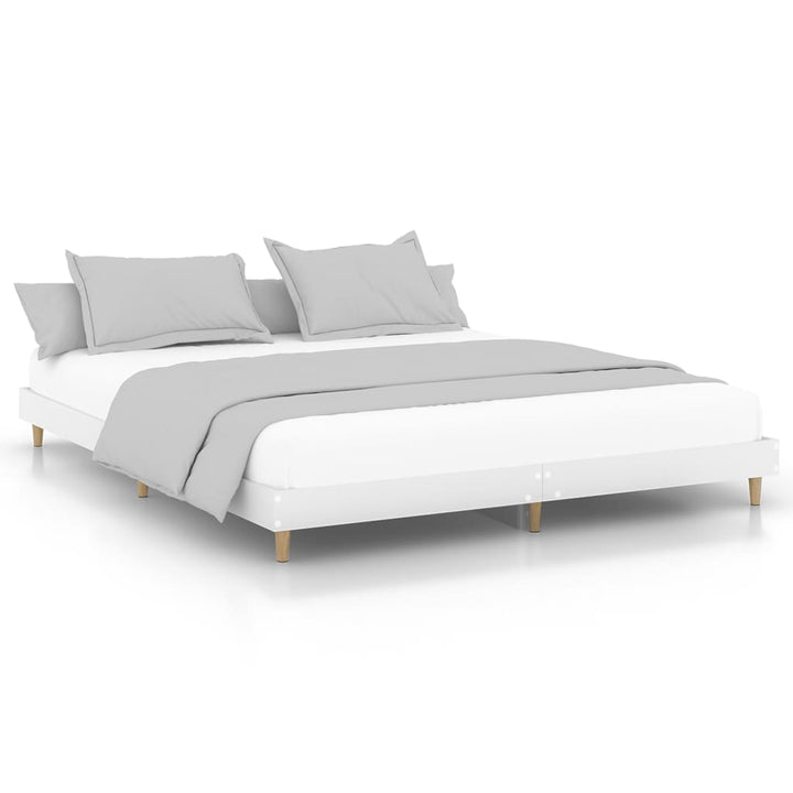 sengestel 150x200 cm konstrueret træ hvid