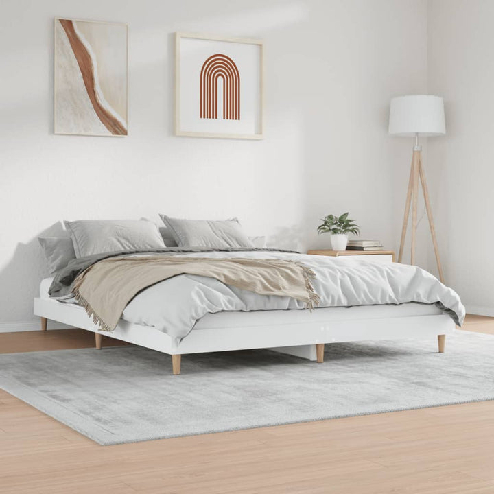 sengestel 150x200 cm konstrueret træ hvid