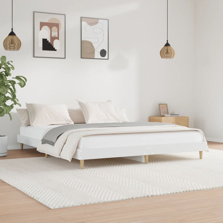 sengestel 150x200 cm konstrueret træ hvid
