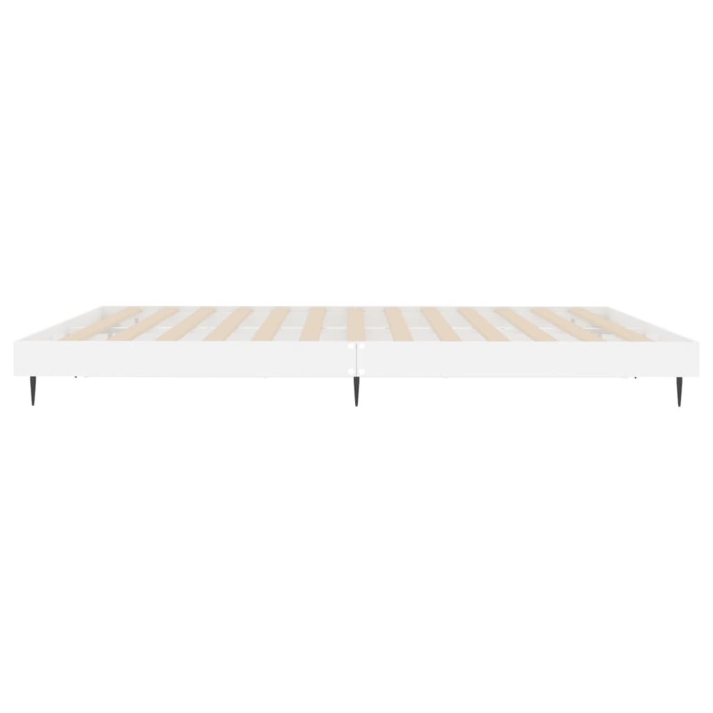sengestel 200x200 cm konstrueret træ hvid højglans