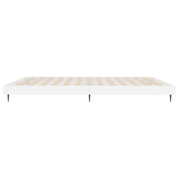 sengestel 200x200 cm konstrueret træ hvid højglans