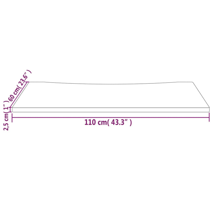 skrivebordsplade 110x60x2,5 cm massivt fyrretræ hvid