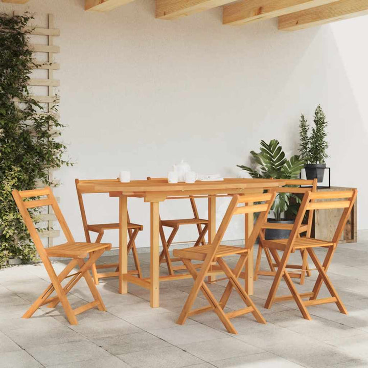 havebord med udtræk 110-160x80x75 cm massivt teaktræ