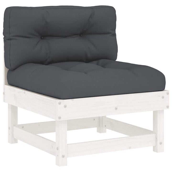 midtermoduler til sofa 2 stk. med hynder massivt fyrretræ hvid
