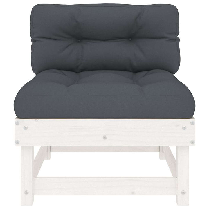 midtermoduler til sofa 2 stk. med hynder massivt fyrretræ hvid