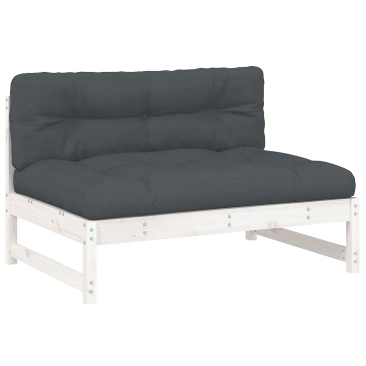 midtermodul til sofa 120x80 cm massivt fyrretræ hvid