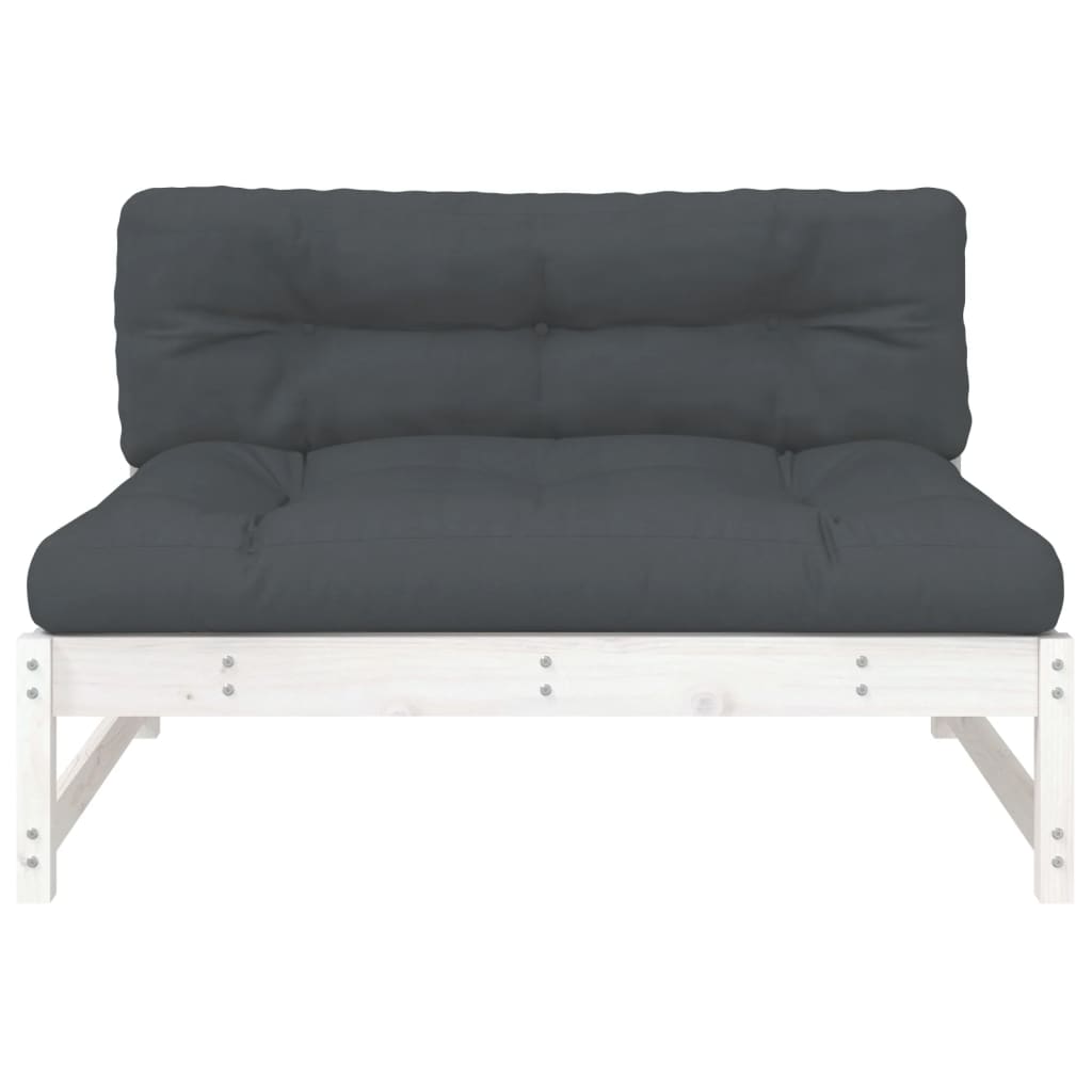 midtermodul til sofa 120x80 cm massivt fyrretræ hvid