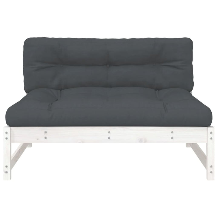 midtermodul til sofa 120x80 cm massivt fyrretræ hvid