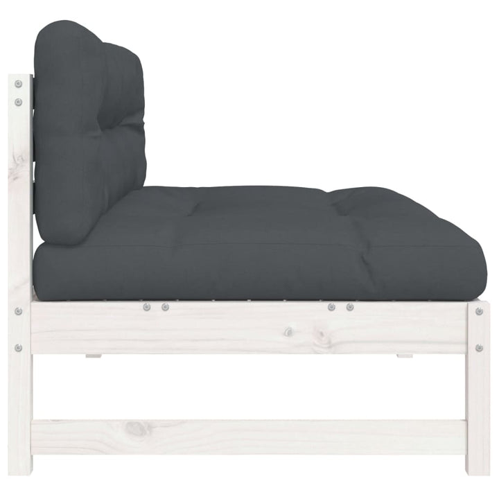 midtermodul til sofa 120x80 cm massivt fyrretræ hvid
