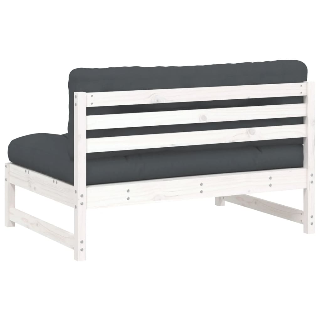 midtermodul til sofa 120x80 cm massivt fyrretræ hvid